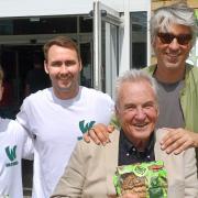 Larry and George Lamb with the Wildfarmed team at Waitrose in Hitchin.