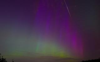Terence Reed was lucky enough to capture the Northern Lights and a shooting star near Cromer Windmill.