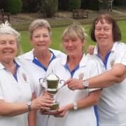Letchworth ladies celebrate winning the County Bowls (North Division) Club League.