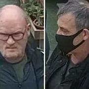 Police would like to identify these two men following a theft in Letchworth.