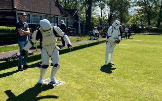 Stormtroopers from Star Wars paid a visit to Letchworth Bowls Club. Picture: LGCBC