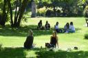 People relax and enjoy the sunny warm weather at Chapelfield Gardens.  Picture: DENISE BRADLEY