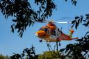 The Magpas Air Ambulance taking off from Letchworth today (Tuesday, August 9)