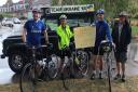At the end of the 12-hour marathon ride - left to right Steve Vernon, Gary Maydom and Allan Gee