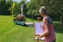 Painting Willoughby as part of Herts Wild Art