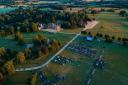 Drone picture of the Luna Cinema drive-in at Knebworth House in Hertfordshire.