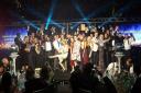 All of this year's Hertfordshire Business Awards 2019 winners on stage at the event of the gala night at Knebworth Barns. Picture: Melissa Page.