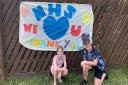 Jack and Ruby Potter from Gresley Way, Stevenage, made a banner to thank the NHS. Picture: Alex Potter