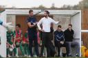 Biggleswade Town manager Lee Allinson on the touchline. Picture: DANNY LOO