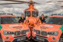 Crew from Magpas Air Ambulance. (l-r) Technical crew member George Phillips, Dr Adriana Cordier, critical care paramedic Steve Chambers and pilot Al White