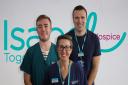 Isabel Hospice paramedics Andrew Shaw and Alex Palmer with senior staff nurse Rachel Wisby.