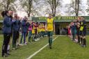 Dan Webb receives a guard of honour for his 400th and final game for Hitchin Town.