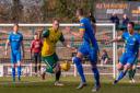 Steve Cawley scored the first for Hitchin Town in their win over Lowestoft Town.