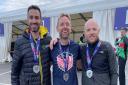 The record-breaking North Herts Road Runners - Tom Webb, Matt Sayers and Darren Sunter.