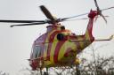 The Essex and Herts Air Ambulance landing to deal with an 