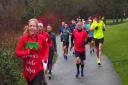 Hundreds of runners took part in the Stevenage Parkrun on Christmas Day.