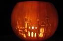 Knebworth House carved pumpkin for Halloween.