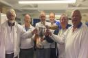 Letchworth Garden City Bowls Club celebrate winning the Cairns Cup.