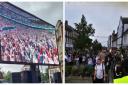 Around 400 people watched the Euro final in Letchworth town centre on Sunday