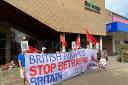 BA workers and Stevenage residents lobbied Stephen McPartland over brutal fire & rehire policy. Picture: Unite
