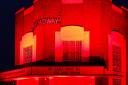 Broadway Cinema and Theatre was illuminated in red on Friday evening, in solidarity with the theatre and live events industry. Picture: David Levett