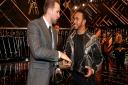 Third placed Harry Kane (left) and Second placed Lewis Hamilton shake hands after the BBC Sports Personality of the Year award during the BBC Sports Personality of the Year 2018 at Birmingham Genting Arena. PRESS ASSOCIATION Photo. Picture date: Sunday De