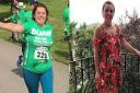 Then and now: Donna Lee was inspired to lose weight after struggling to complete a charity run in memory of her parents. Pictures: Courtesy of Donna Lee