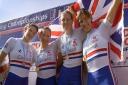 Debbie Flood, second left, with her GB team-mates. Photo: supplied