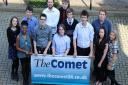 Members of the Big Student Takeover team outside the Comet offices in Stevenage. Credit: Ciaran Merritt