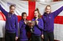 Arabella Moen, 14, Charlotte Tathan, 14, Lexi Peet, 14 and Georgie Walker, 18 are going to Brazil to compete
in a tennis tournament for Queenswood School.