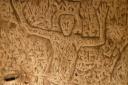Mysterious figures carved in Royston Cave