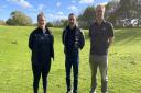 (Left to right) Training Shed lead coach, Alexa Passingham, executive councillor for community resilience and wellbeing, Simon Bywater and CEO of the Training Shed, Glen Thurgood.