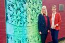 Sharon Taylor, leader of Stevenage Borough Council, with shadow home secretary Yvette Cooper MP in Shephall