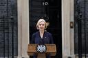 Prime Minister Liz Truss making a statement outside 10 Downing Street, London, where she announced her resignation