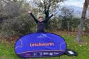 Branka Moss of North Herts Road Runners celebrates her 100th parkrun at Letchworth.