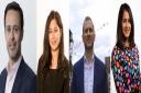 The shortlisted candidates. From L to R: Kevin Bonavia, Nazmin Chowdhury, John Howard, Naushabah Khan