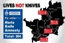 Knives including machetes were surrendered during the week-long amnesty.