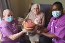 Marjorie enjoyed celebrating her 102nd birthday with a specially-made cake