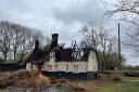 Hertfordshire fire crews worked for eight hours to extinguish a thatched roof fire at a home in Walkern.