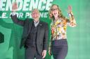 Patrick Harvie and Lorna Slater at the 2023 Scottish Green Party spring conference (Jane Barlow/PA)