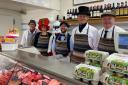Crumps Butchers staff wearing hats to support Wear A Hat Day