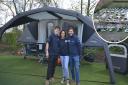 Waveney Campers, which is celebrating 20 years in business at the end of April, has recently taken on more land at Norwich Camping and Leisure in Blofield. Pictured, from left, Cameron, Zeena and James Hodds