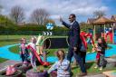 Bim Afolami MP cut the ribbon on the newly-renovated play area.