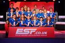 Hitchin Belles U12 Blues receive their medals from Glenn Hoddle and Faye White. Picture: ESF EVENT PHOTOGRAPHY