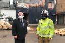 Sir Oliver Heald has met with police and fire services following the huge fire at Baldock industrial estate