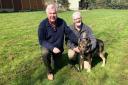 Sir Oliver Heald, MP for North East Hertfordshire, PC Dave Wardell and Police Dog Finn.