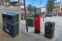 Some of the new bins that have recently been installed in Baldock town centre.