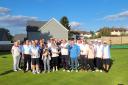 St Ippolyts bowlers celebrate their Stevenage Mixed League win with final opponents Aston. Picture: ST IPPOLYTS BC