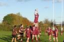 Frazer McGown secures the lineout for Hitchin. Picture: MARTIN WIGGINS