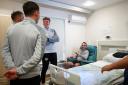 Stevenage FC players visit Letchworth's Garden House Hospice